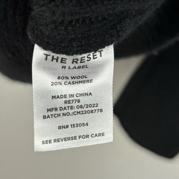 The Reset R Label The Very V Sweater Wool Cashmere Black Size M Quiet Luxury - Picture 7 of 7